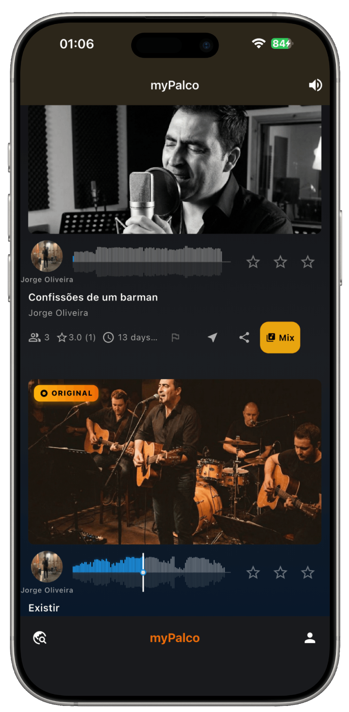 myPalco feed with mix button